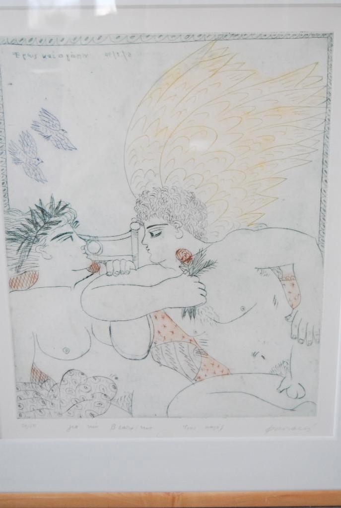 Alekos Fassianos (1935-2022) Lithographie, Ophalen of Verzenden