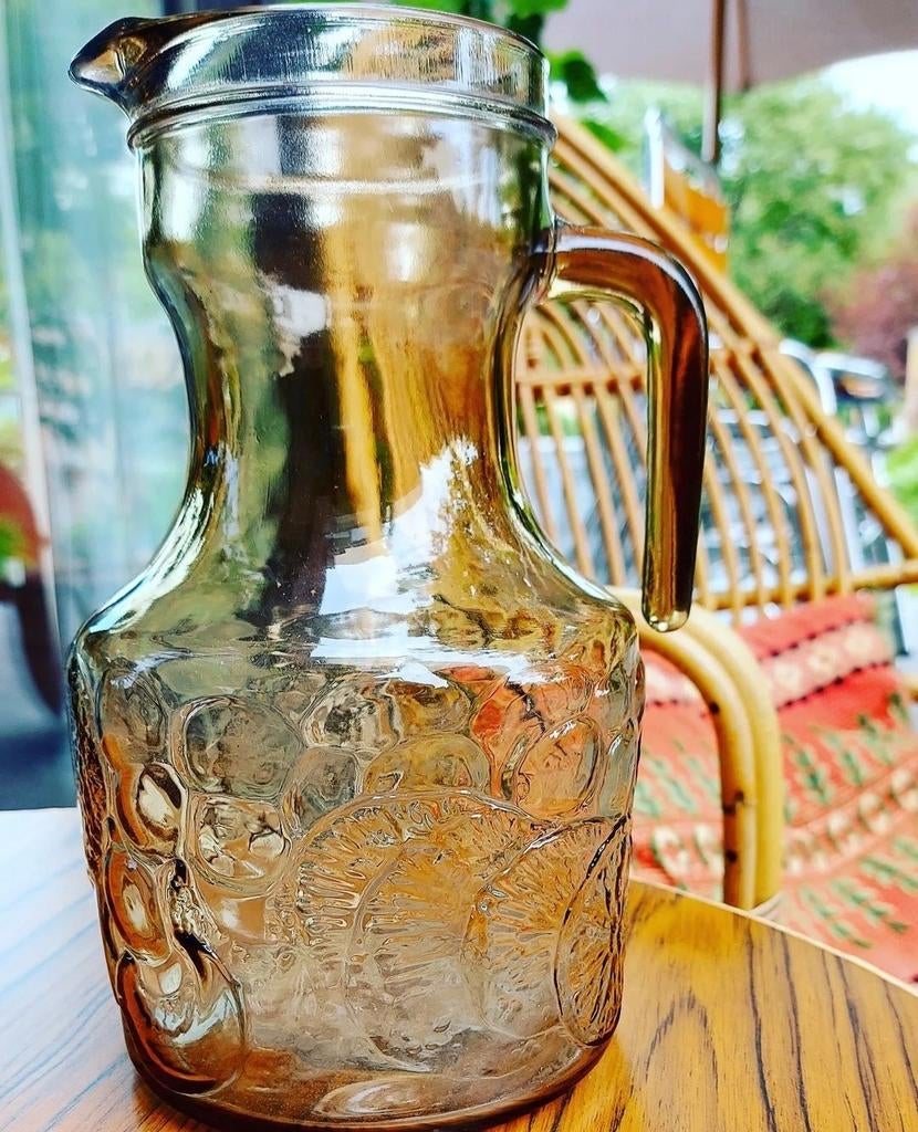 Glazen karaf in rookglas, Ophalen of Verzenden