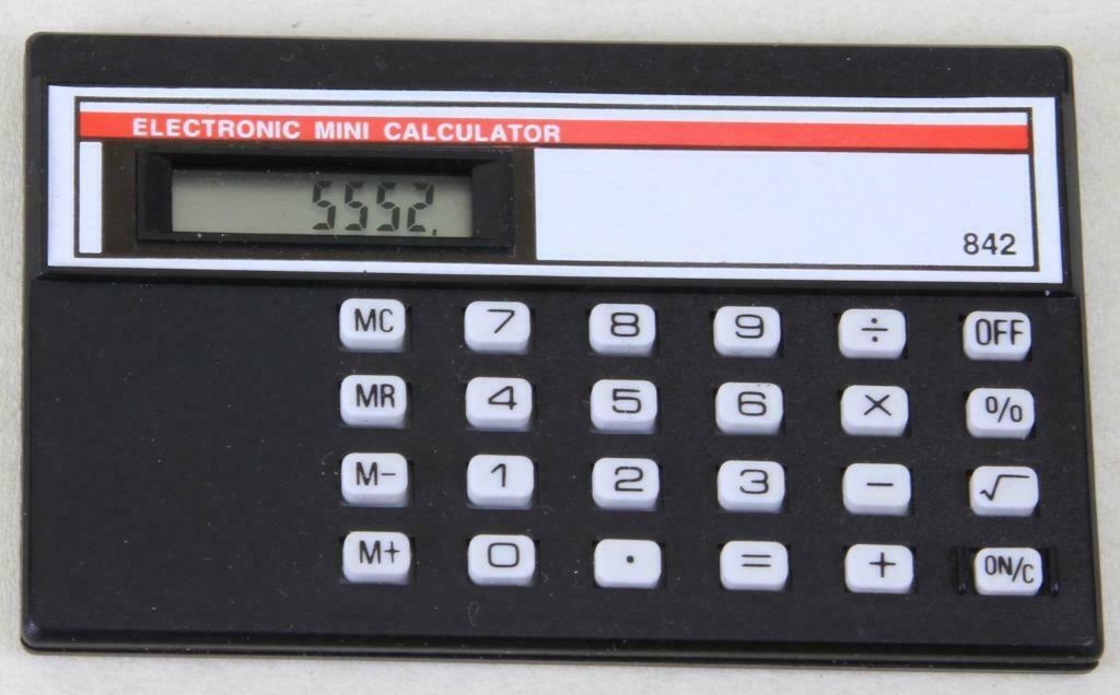 Rekenmachine bankkaart formaat op batterij, Verzamelen, Ophalen of Verzenden, Gebruikt