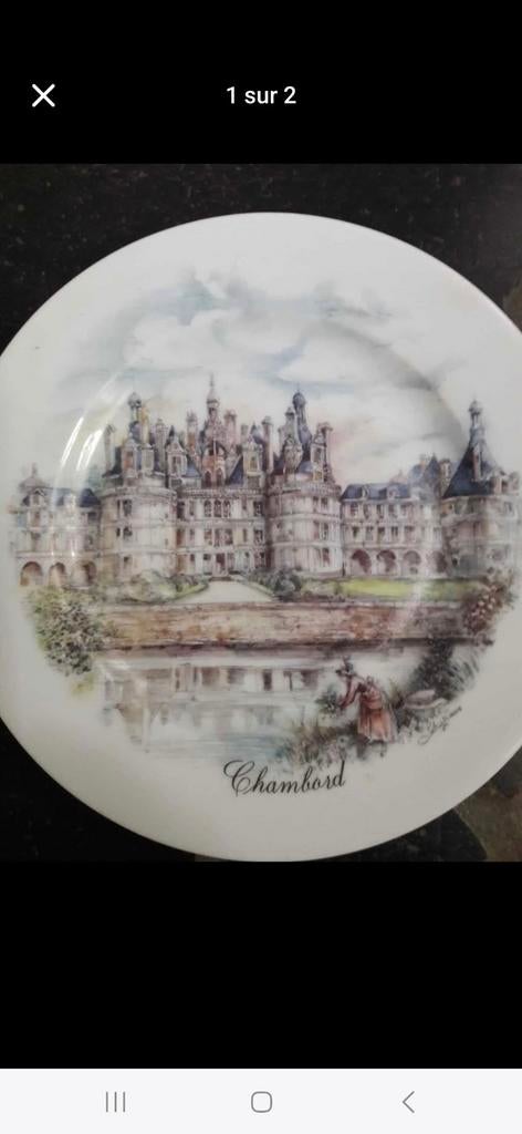 Assiette en Porcelaine Château de Chambord, Enlèvement ou Envoi