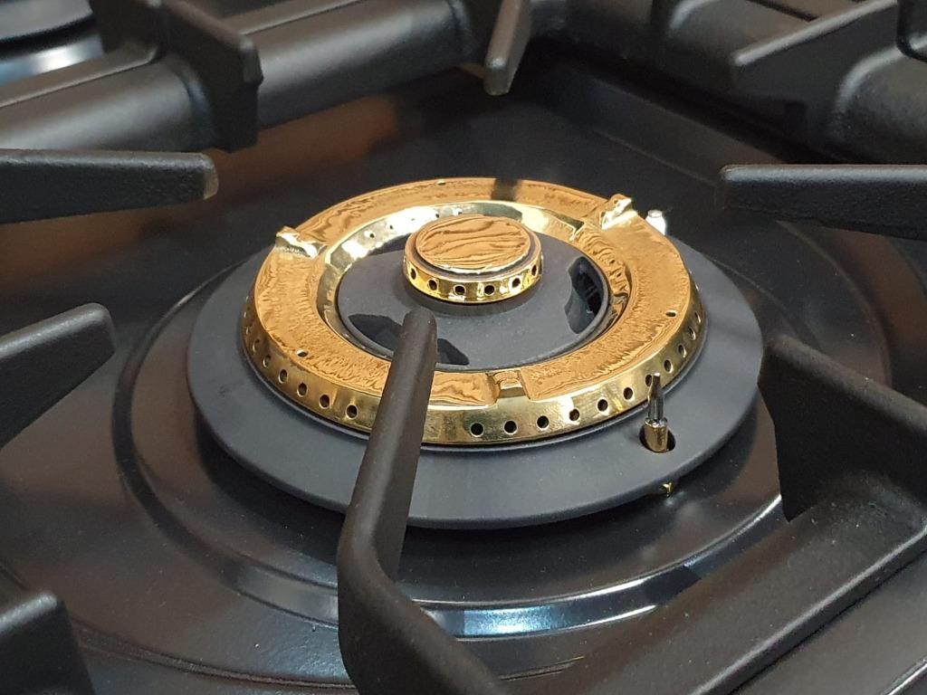 🔥Luxe Fornuis Boretti 70cm konings blauw + messing 4 pits, 60 cm of meer, Zo goed als nieuw, Energieklasse A of zuiniger, Gas