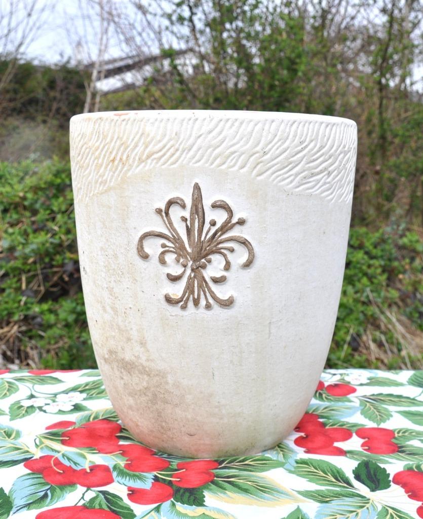 pot de fleur en terre cuite peint, Enlèvement ou Envoi, Moins de 25 cm, Utilisé, Intérieur