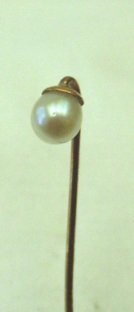 Épingle à cravate en or 18 carats et perle., Enlèvement ou Envoi, Or, Autres types