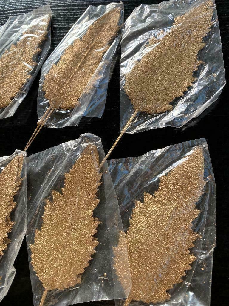 Décoration de Noël - feuilles dorées (emballées par 2 pièces, Enlèvement ou Envoi, Neuf