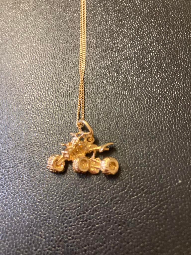 Vergulde QUAD hanger, Ophalen of Verzenden, Nieuw, Goud, Overige materialen