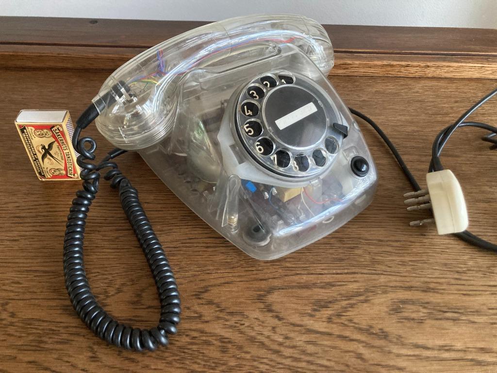 Ensemble téléphonique vintage transparent design PTT T65 CWP, Télécoms, Téléphones fixes | Filaires, Comme neuf, Bakélite, Avec cadran rotatif