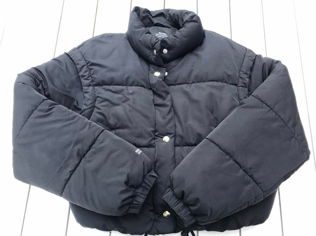 Jas Bershka Small, Kleding | Dames, Zwart, Maat 36 (S), Gedragen, Bershka
