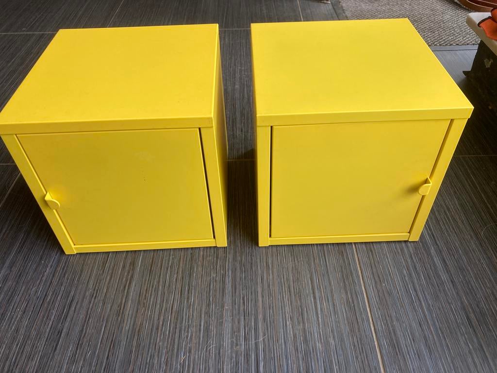 2 gele metalen hangkastjes, Enlèvement, Utilisé, Industrieel