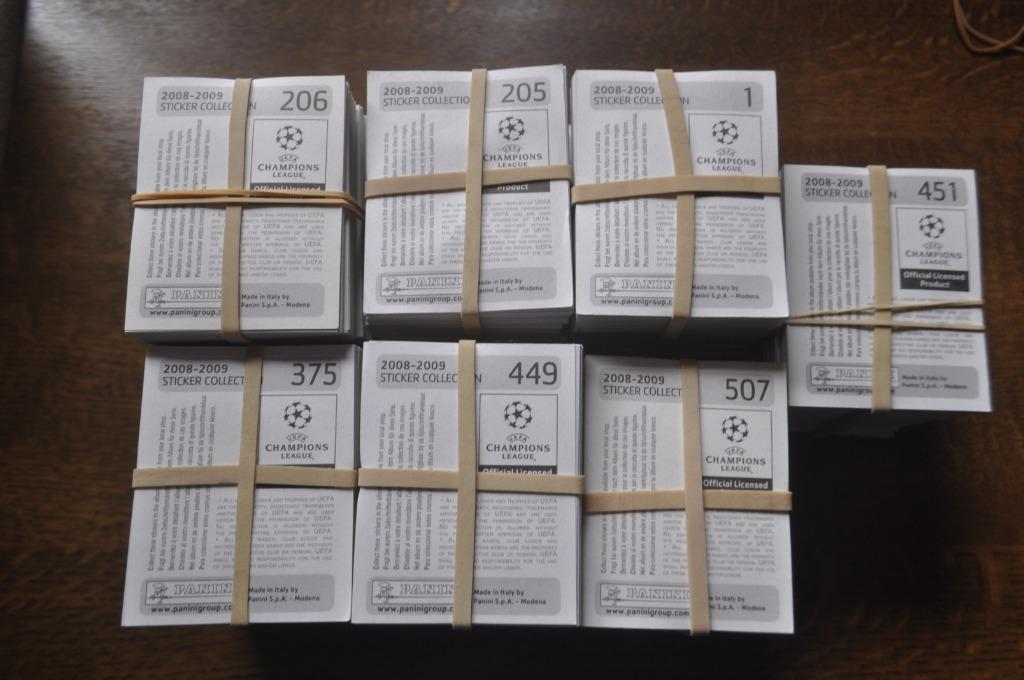 PANINI 100 STICKERS CHAMPIONS LEAGUE 2008-2009, Ophalen of Verzenden, Zo goed als nieuw, Meerdere stickers
