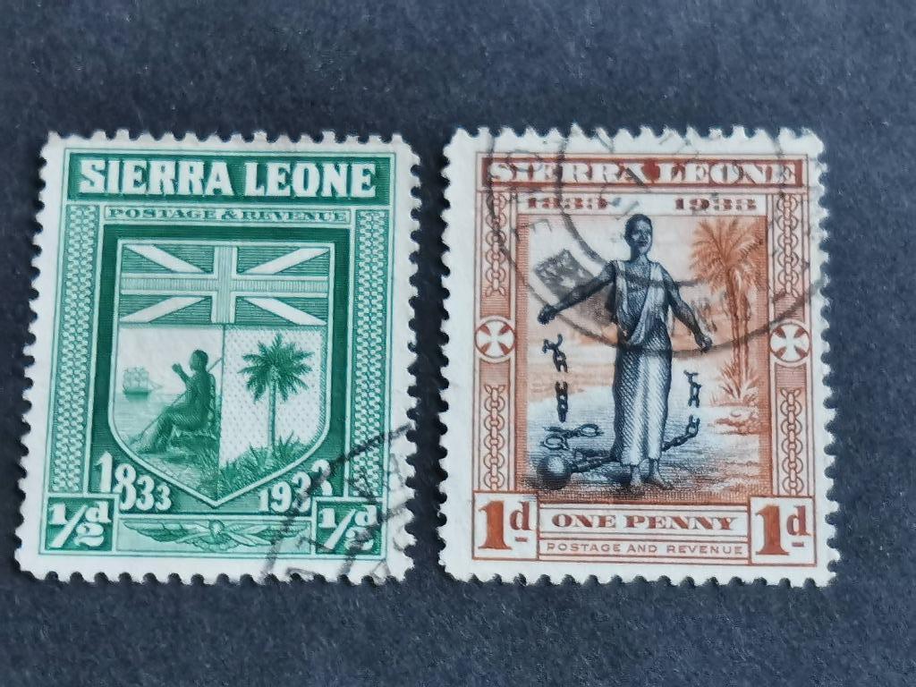 Sierra Leone 1933 - armoiries, soulèvement des esclaves, Enlèvement ou Envoi, Autres pays, Affranchi