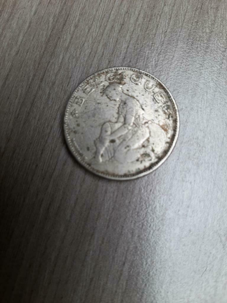 Belgische  munt  2 frank 1923, Ophalen of Verzenden