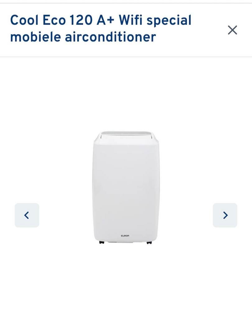 Eurom Cool Eco 120 A+ Wifi special mobiele airconditioner, Elektronische apparatuur, Airco's, Mobiele airco, Ophalen
