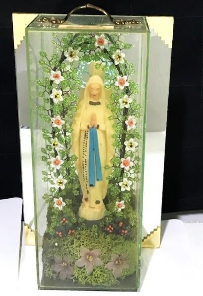 Marie Statue vitrine verre H 25 vintage😍🙏🤗💑✨, Enlèvement ou Envoi