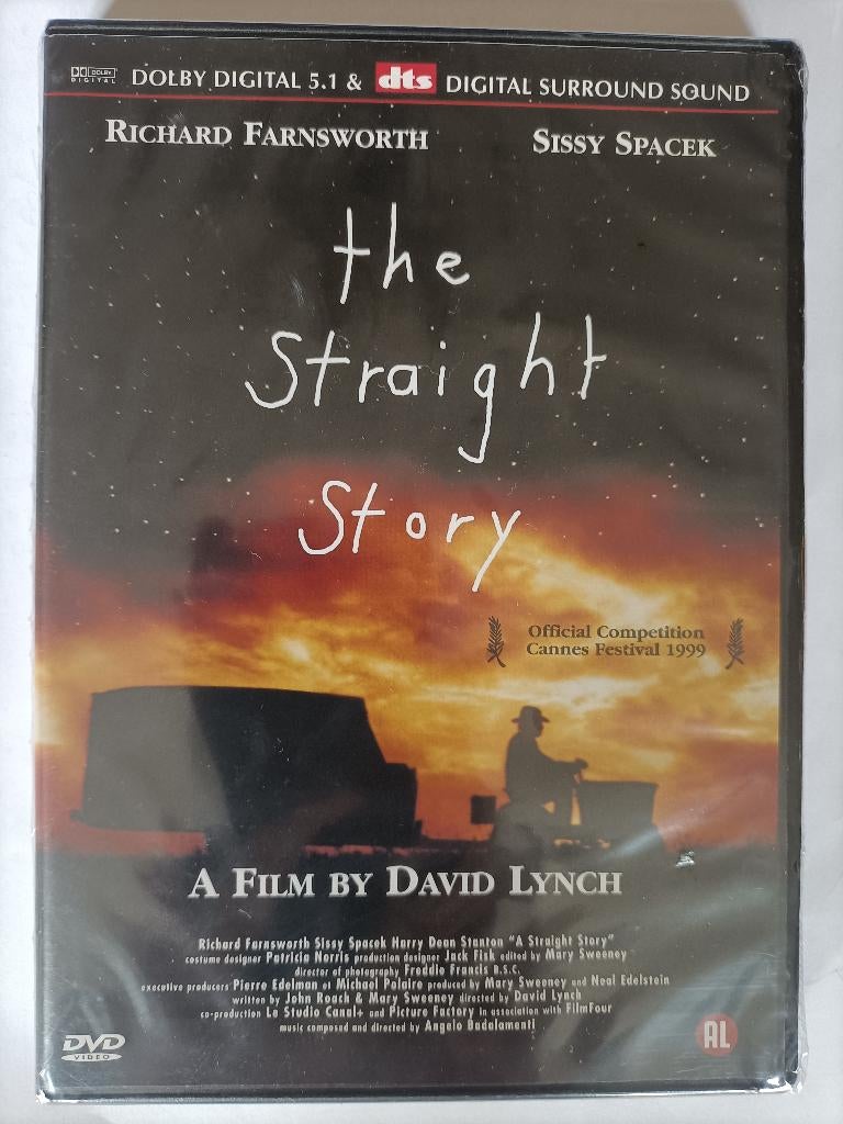 The Straight Story, sous-titres néerlandais, Tous les âges, Enlèvement ou Envoi, Neuf, dans son emballage, Drame historique