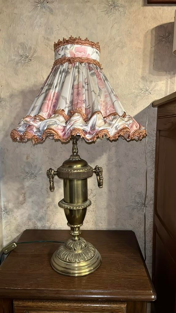 Staande lamp koper met kap, Antiek en Kunst, Ophalen