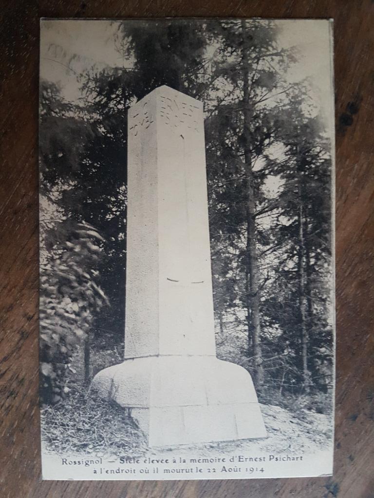Carte postale Rossignol Stèle mémoire Ernest Psichart 1914, Collections, Cartes postales | Belgique, Enlèvement ou Envoi, Avant 1920