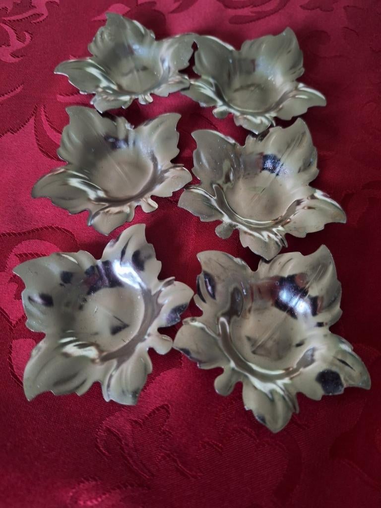 6 décorations de table  en forme de feuilles d' érable, Gris, Enlèvement, Métal, Chandelier