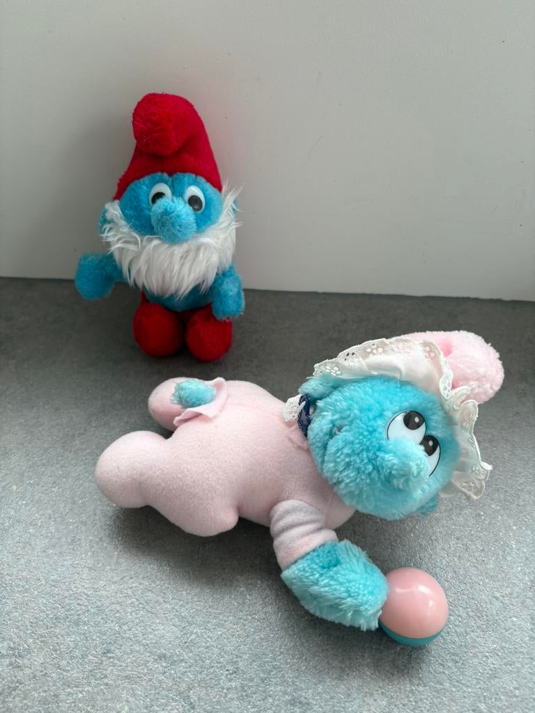 Vintage knuffels Smurfen, Collections, Schtroumpfs, Enlèvement ou Envoi, Comme neuf, Bébé Schtroumpf, Poupée, Figurine ou Peluche