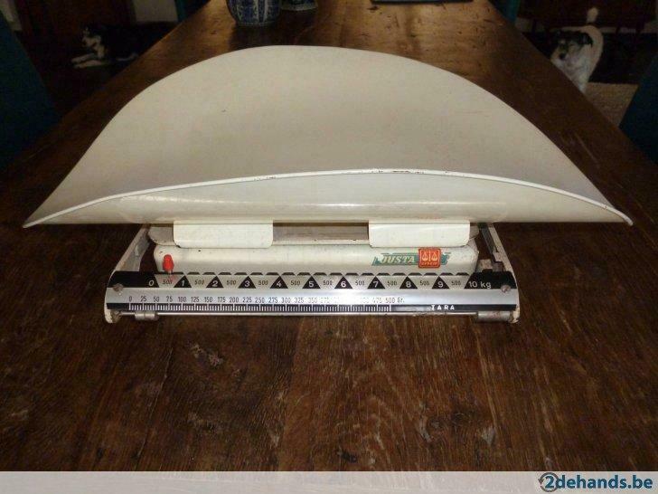 Antieke babyweegschaal JUSTA EFFEM tot 10 kg vintage balance, Kinderen en Baby's, Ophalen, Gebruikt