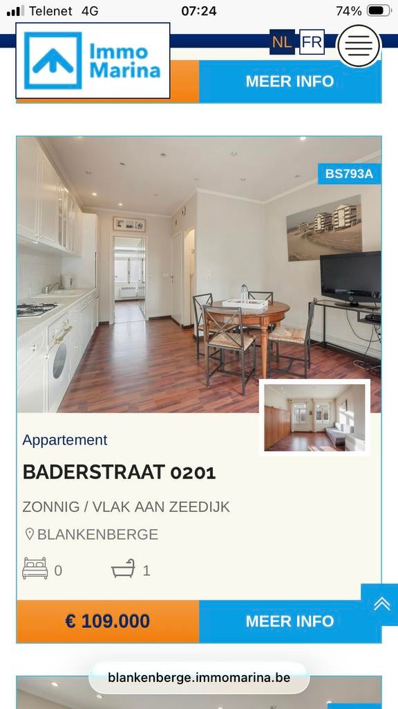 ❗️👉Ruim Studio-appartement Blankenberge . /nabij zeedijk ️, Immo