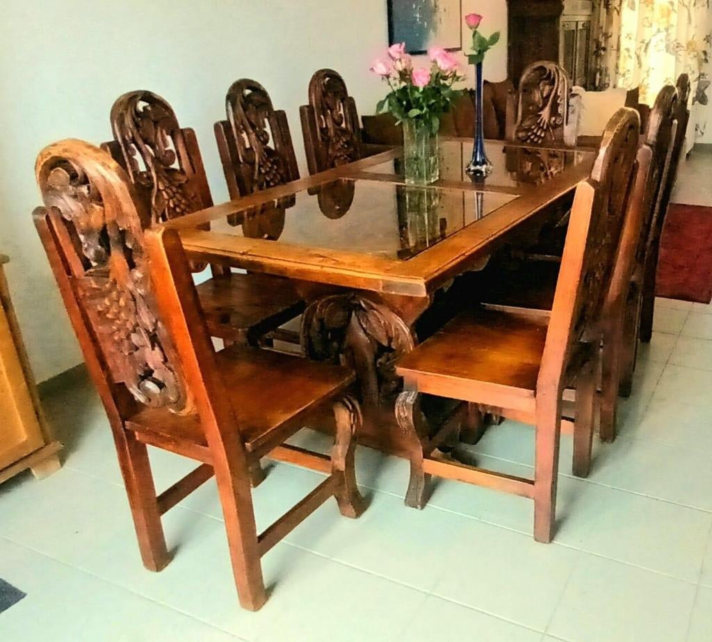 Mexicaanse tafel met 8 stoelen. Handgemaakt, Enlèvement