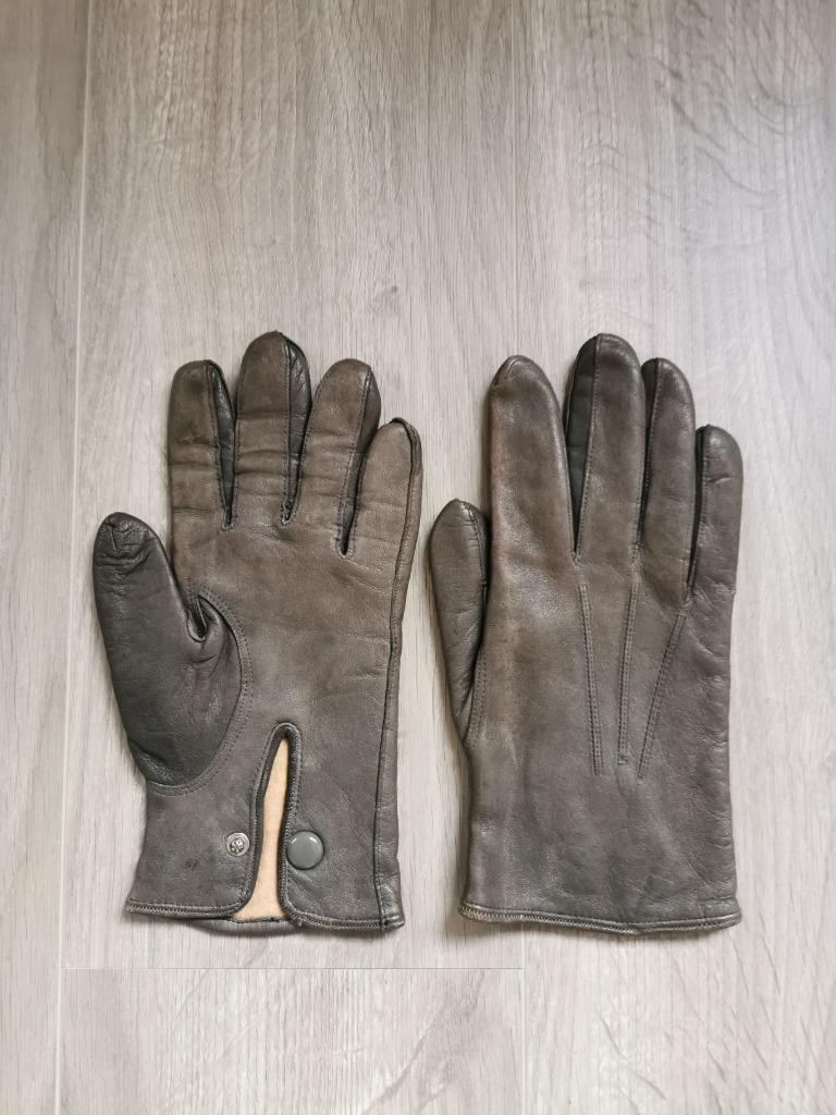Vintage handschoenen leder, Ophalen of Verzenden, Gedragen, Maat 36 (S), Handschoenen