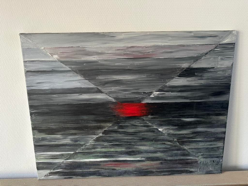 Schilderij op doek “storm op zee” MARIMAN, Antiek en Kunst, Ophalen