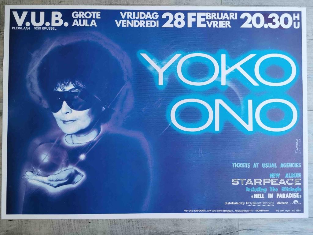 YOKO ONO - AFFICHE ORIGINALE - 70/100 CM, Enlèvement ou Envoi, Rectangulaire horizontal, Comme neuf, Musique