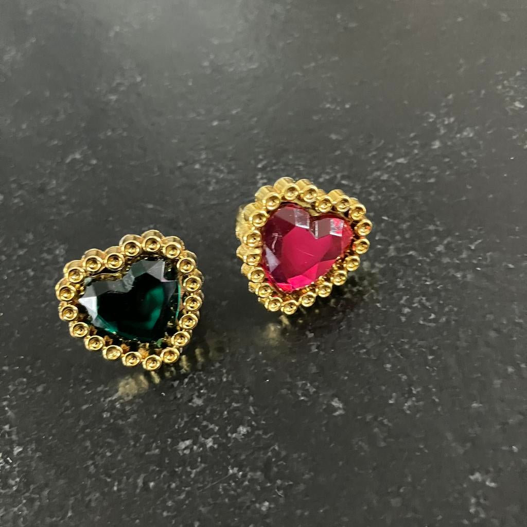 2 ringen hartvormig - plastic, Ophalen, Gebruikt