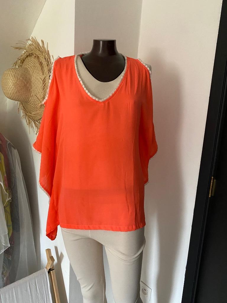 Off-the-shoulder topje, Kleding | Dames, Maat 38/40 (M), Autre, Oranje, Ophalen of Verzenden