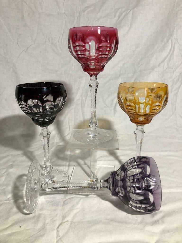 Vintage WMF Kristal 4 wijn glazen in perfecte staat., Antiek en Kunst, Ophalen of Verzenden