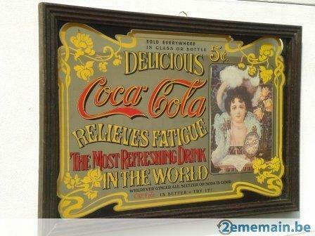 1 Miroir décoré  Coca cola - TB Etat, Huis en Inrichting, Woonaccessoires | Wanddecoraties, Nieuw, Ophalen