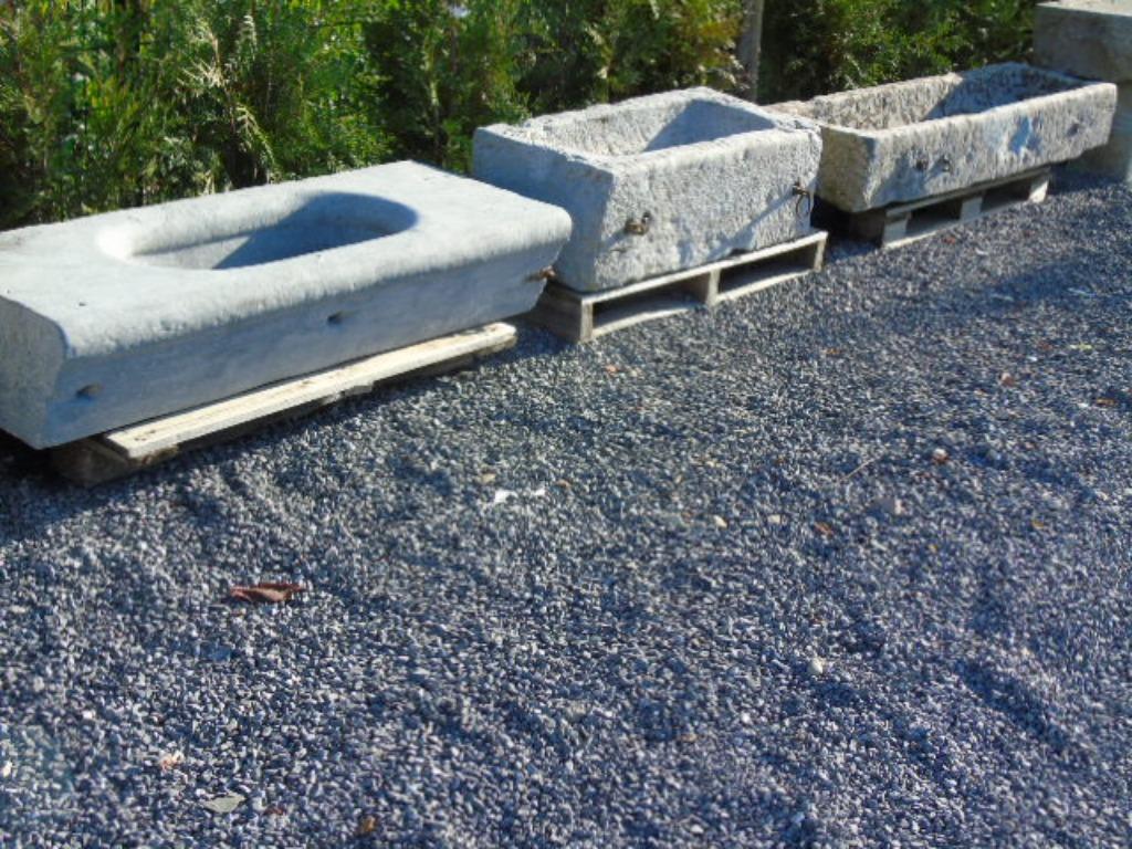 auge bac pierre bleu étroit , jardinière , grand choix, Moins de 30 cm, Pierre, Enlèvement, Utilisé