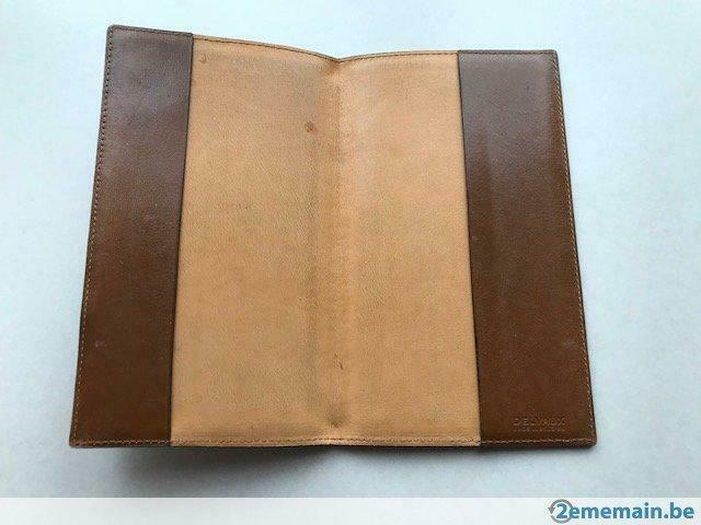 Pochette pour agenda DELVAUX en cuir véritable, Ophalen of Verzenden, Gebruikt