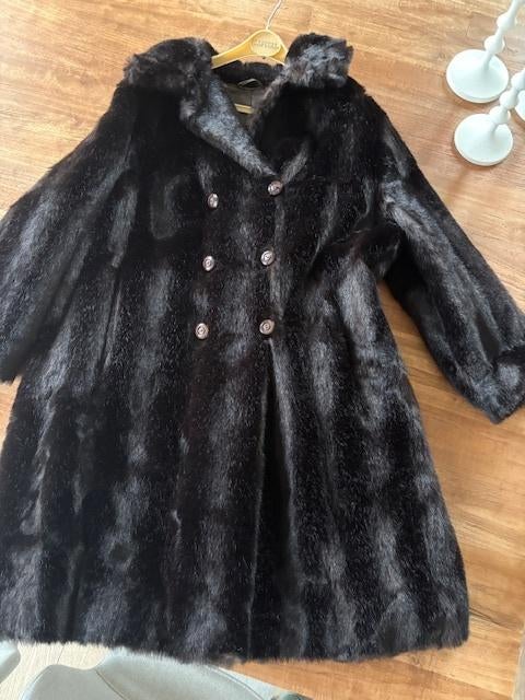 Faux-fur mantel maat XL, Kleding | Dames, Bruin, Maat 46/48 (XL) of groter, Ophalen of Verzenden, Zo goed als nieuw
