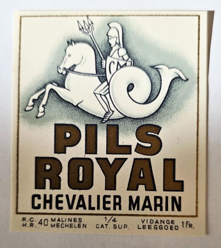 Pils Royal ¼ Chevalier Marin Etiquette Bière Label 45, Collections, Marques de bière, Envoi, Comme neuf, Autres types, Autres marques