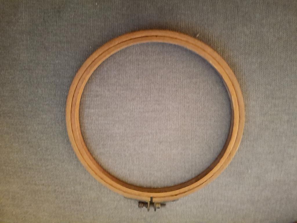 Vintage houten borduurring 16cm, Ophalen of Verzenden, Gebruikt, Handborduren, Overige typen