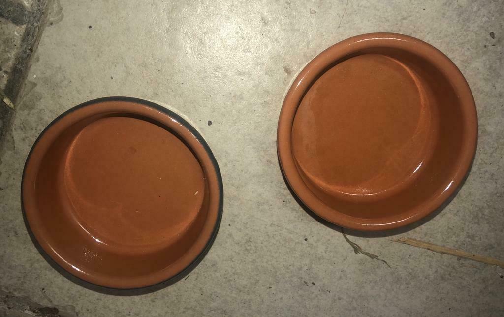 2 Coupelles en terre cuite, Comme neuf, Poterie, Uni, Récipient(s)
