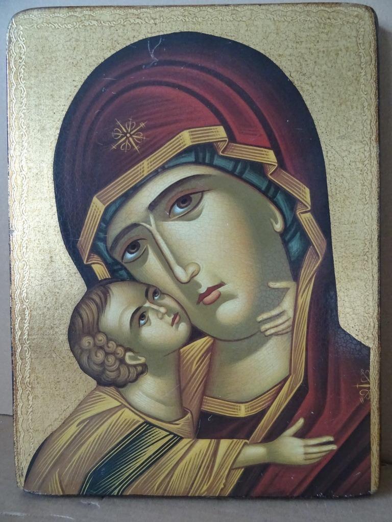 Icône Marie dorée icône Sainte Marie grande icône Marie 1960, Collections, Religion, Enlèvement ou Envoi, Utilisé, Autres types