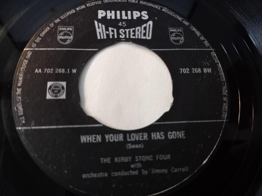 The Kirby Stone Four ‎– When Your Lover Has Gone '7, Enlèvement ou Envoi, Single, Utilisé, Pop