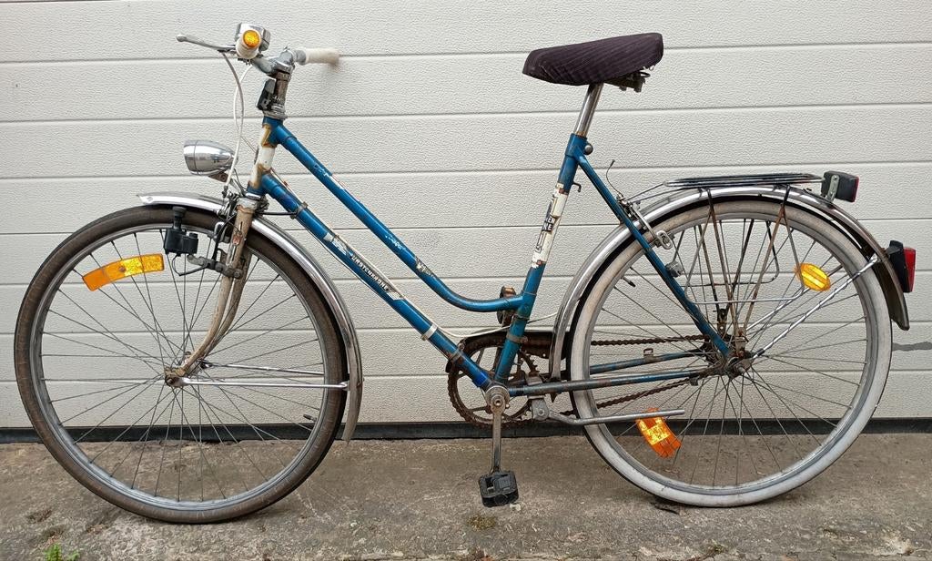 Vintage meisjesfiets, single speed, maat 48, 25" wielen, Fietsen en Brommers, Ophalen, Gebruikt, Versnellingen