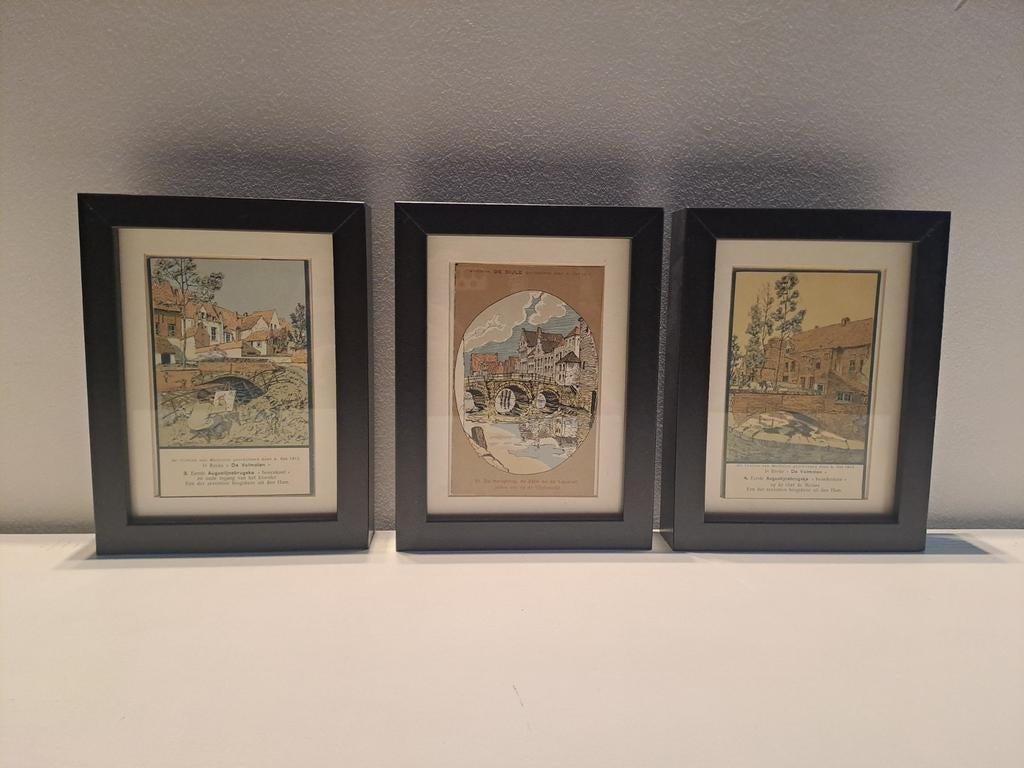 Vintage postkaarten met kaders van stad Mechelen, Ophalen