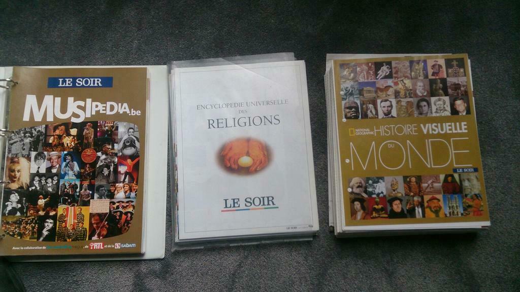 Lot 3 séries d'encarts du SOIR: musique, religions et monde, Enlèvement, Comme neuf, Journal