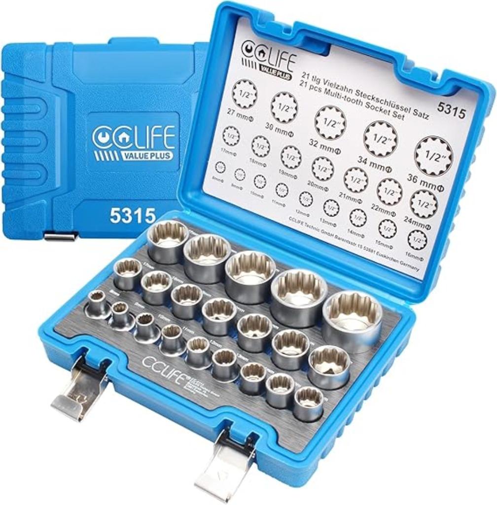 Kit de clés à douille CCLIFE 21 pièces LIVRAISON RAPIDE ET G, Autos : Divers, Outils de voiture, Neuf, Envoi
