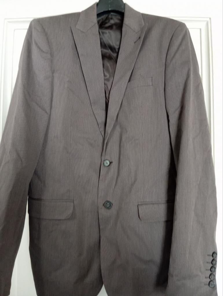 MEXX - trendy bruine blazer met witte krijtstreep, 48, Kleding | Heren, Kostuums en vesten, Ophalen of Verzenden, Zo goed als nieuw