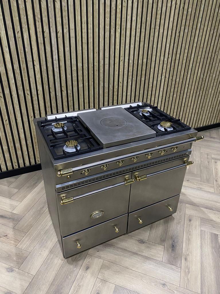 Luxe Lacanche Fornuis Inox 100cm Gas 5 Pits, Elektronische apparatuur, Fornuizen, Warmhoudplaat, 60 cm of meer, Zo goed als nieuw