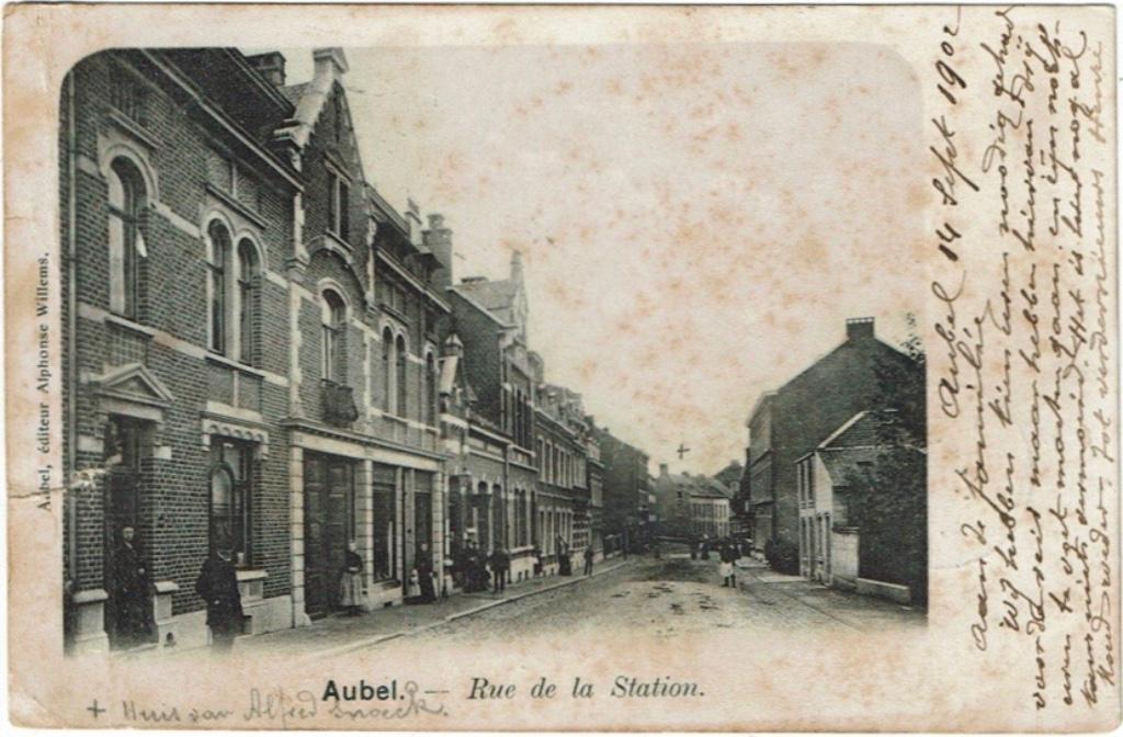 Carte postale ancienne Aubel Rue de la Station 1902, Collections, Envoi, Avant 1920, Affranchie, Liège