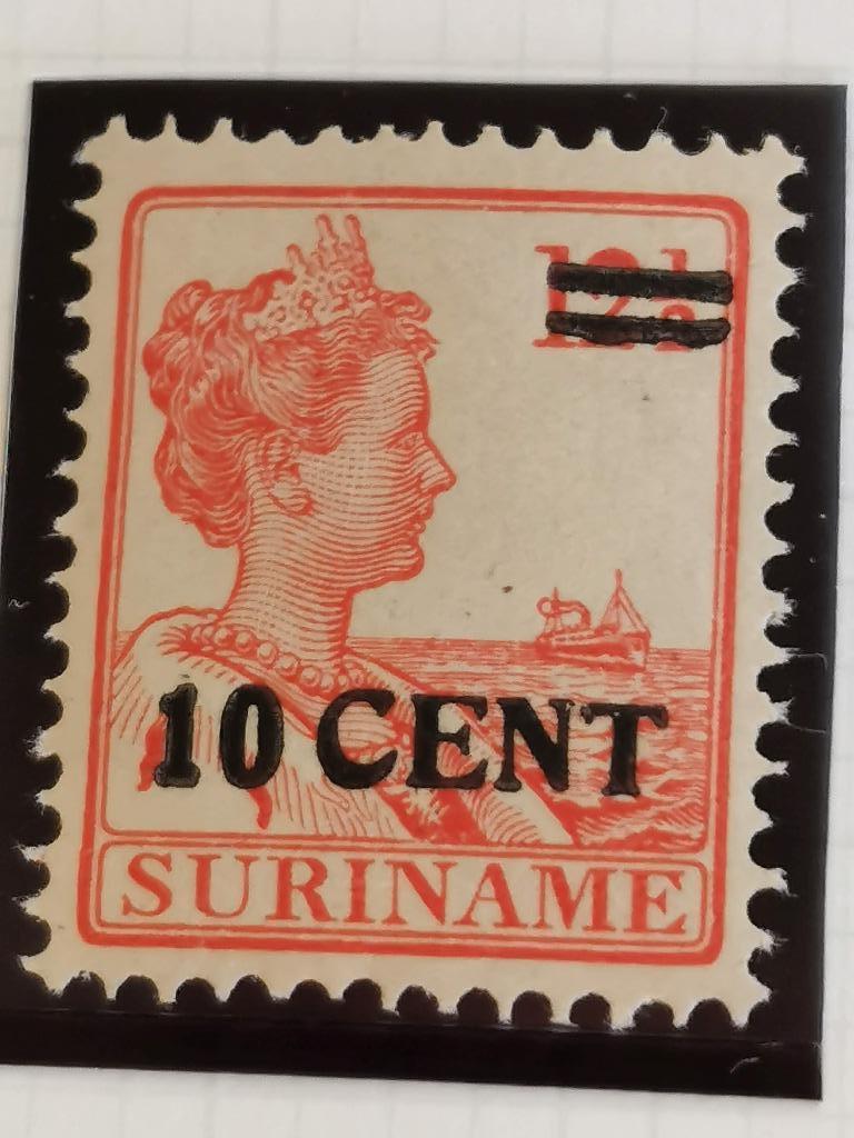 Suriname 1925 - La reine Wilhelmina avec surcharge *, Enlèvement ou Envoi, Non oblitéré