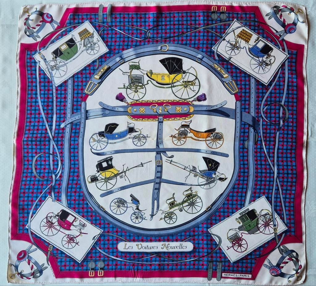 Foulard carré vintage Hermès 100 % soie, Enlèvement ou Envoi