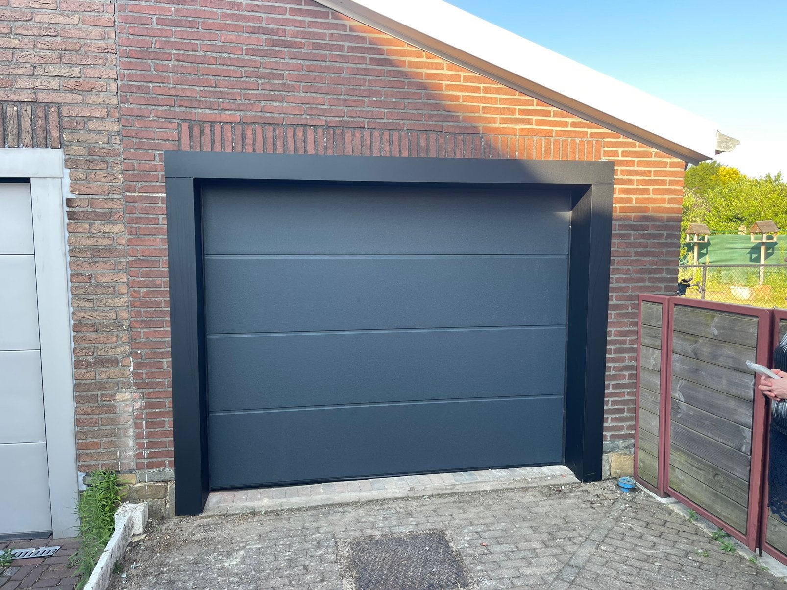Porte de garage sectionnelle avec installation €1549,-, Neuf, Enlèvement ou Envoi, Porte de garage, 215 cm ou plus